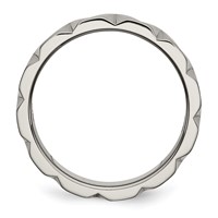 Titanium Satin and Polished 6mm Notched Band view 2