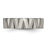 Titanium Satin and Polished 6mm Notched Band view 3