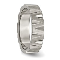 Titanium Satin and Polished 6mm Notched Band view 4