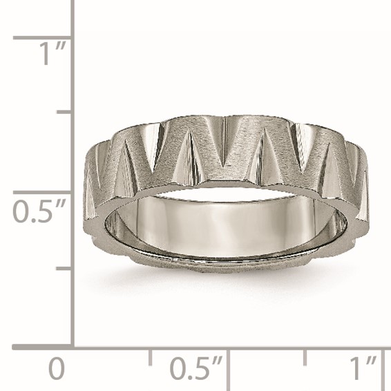 Titanium Satin and Polished 6mm Notched Band
