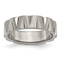 Titanium Satin and Polished 6mm Notched Band view 1