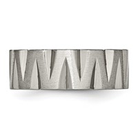 Titanium Satin and Polished 8mm Notched Band view 3