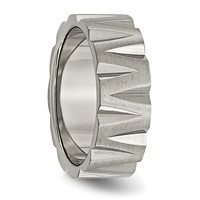 Titanium Satin and Polished 8mm Notched Band view 4