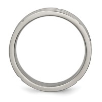 Titanium Polished and Satin 6mm Grooved Band view 2