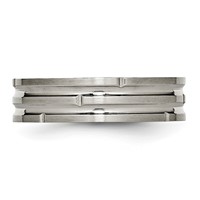 Titanium Polished and Satin 6mm Grooved Band view 3