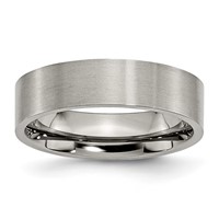 Chisel Titanium Brushed 6mm Flat Band view 1