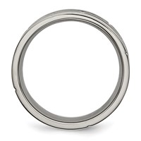 Chisel Titanium Polished and Satin 8mm Grooved and Notched Band view 2