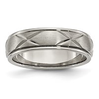 Titanium X-Design 6mm Satin Band view 1