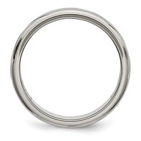 Titanium Polished X-Design 8mm Satin Center Ridged Edge Band view 2