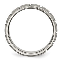 Titanium Satin 8mm Notched and Grooved Band view 2