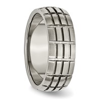 Titanium Satin 8mm Notched and Grooved Band view 4