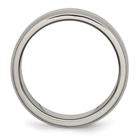 Chisel Titanium Brushed Center Cross Design 8mm Beveled Edge Band view 2