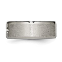 Chisel Titanium Brushed Center Cross Design 8mm Beveled Edge Band view 3
