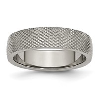 Chisel Titanium Polished and Textured 6mm Band view 1