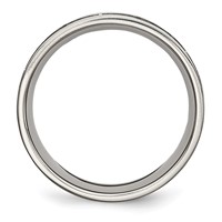 Titanium Brushed Laser Design 8mm Flat Band view 2