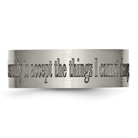 Chisel Titanium Brushed Serenity Prayer Laser Design 8mm Flat Band view 3