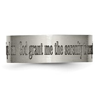 Chisel Titanium Brushed Serenity Prayer Laser Design 8mm Flat Band view 4