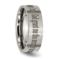 Chisel Titanium Brushed Serenity Prayer Laser Design 8mm Flat Band view 5