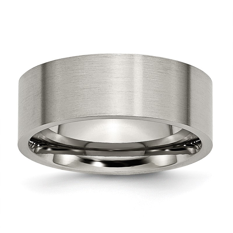 Chisel Titanium Brushed 8mm Flat Band