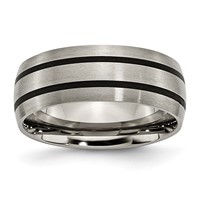 Titanium Enameled 8mm Satin Band view 1