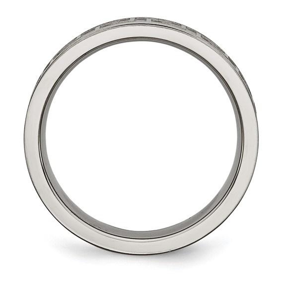 Titanium Greek Key 6mm Satin & Polished Band