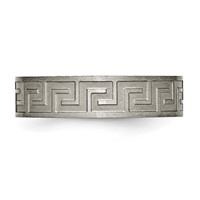 Titanium Greek Key 6mm Satin & Polished Band view 3