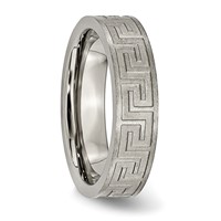 Titanium Greek Key 6mm Satin & Polished Band view 4