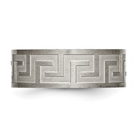 Titanium Greek Key 8mm Satin & Polished Band view 3