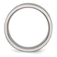 Chisel Titanium Brushed Black Enamel 6mm Flat Band view 2