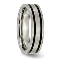 Chisel Titanium Brushed Black Enamel 6mm Flat Band view 4