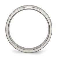 Titanium Roman Numerals 6mm Satin & Polished Flat Band view 2