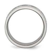 Chisel Titanium Satin Center 8mm Roman Numerals Flat Band view 2