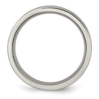 Titanium Satin and Polished Black Enamel Striped 6mm Flat Band view 2
