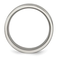 Chisel Titanium Satin and Polished Black Enamel Striped 8mm Flat Band view 2