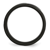 Chisel Titanium Brushed and Polished Black IP-plated Swirl Design 6mm Band view 2