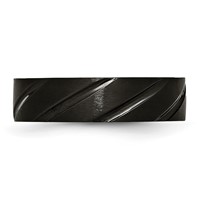 Chisel Titanium Brushed and Polished Black IP-plated Swirl Design 6mm Band view 3