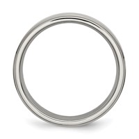 Chisel Titanium Polished 6mm Ridged Edge Band view 2