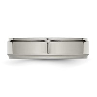 Chisel Titanium Polished 6mm Ridged Edge Band view 3