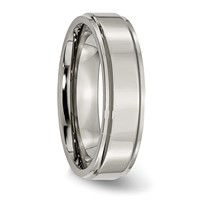 Chisel Titanium Polished 6mm Ridged Edge Band view 4