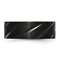 Chisel Titanium Brushed and Polished Black IP-plated Swirl Design 8mm Band view 3