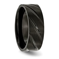 Chisel Titanium Brushed and Polished Black IP-plated Swirl Design 8mm Band view 4