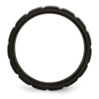 Chisel Titanium Brushed and Polished Black IP-plated 6mm Notched Band view 2