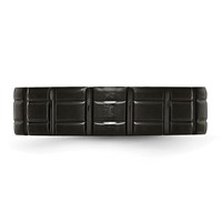 Chisel Titanium Brushed and Polished Black IP-plated 6mm Notched Band view 3