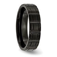 Chisel Titanium Brushed and Polished Black IP-plated 6mm Notched Band view 4
