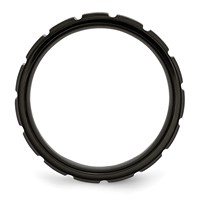 Chisel Titanium Brushed and Polished Black IP-plated 8mm Notched Band view 2
