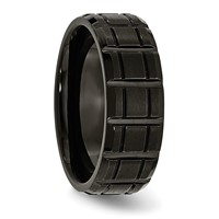 Chisel Titanium Brushed and Polished Black IP-plated 8mm Notched Band view 4