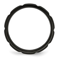 Titanium Grooved Black IP-plated 6mm Brushed and Polished Band view 2