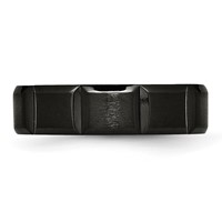Titanium Grooved Black IP-plated 6mm Brushed and Polished Band view 3