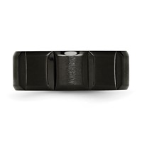 Titanium Brushed and Polished Black IP-plated 8mm Grooved Band view 3