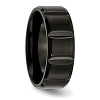 Titanium Brushed and Polished Black IP-plated 8mm Grooved Band view 4
